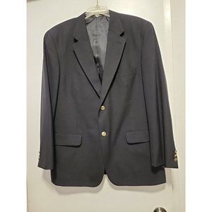 Vintage Jeremy Cobb Esquire Wool Blazer, Size 44R Black with Gold Buttons